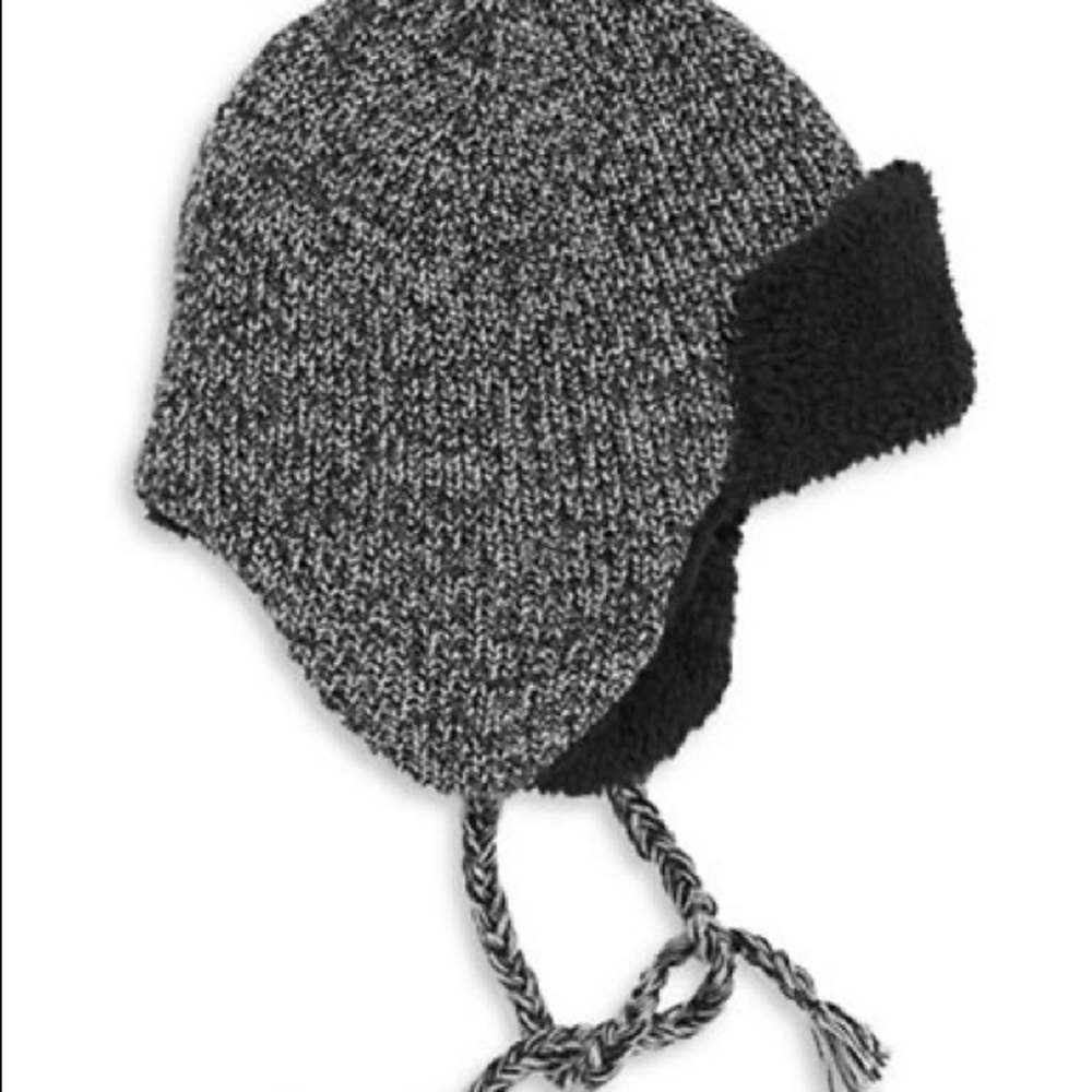 Calvin Klein Shaker Stitch Trapper Hat-black NEW